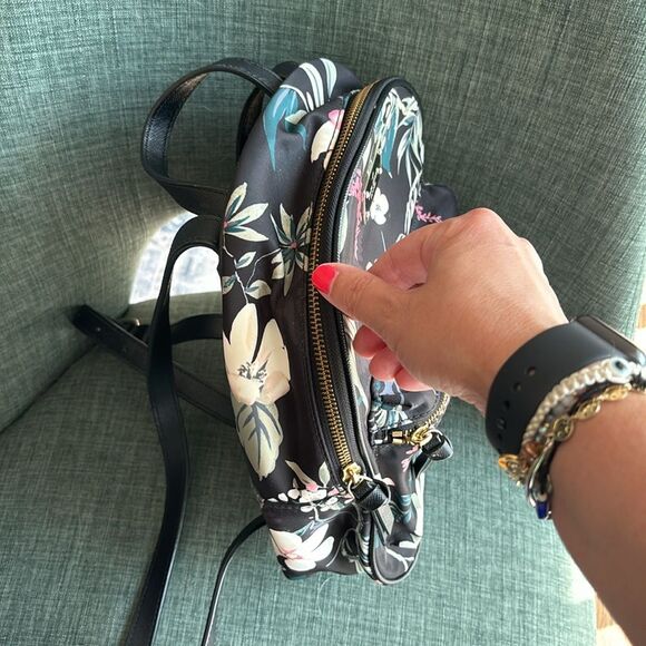 Kate Spade Wilson Road Botanical Small Bradley mini backpack floral black EUC! - Picture 9 of 12